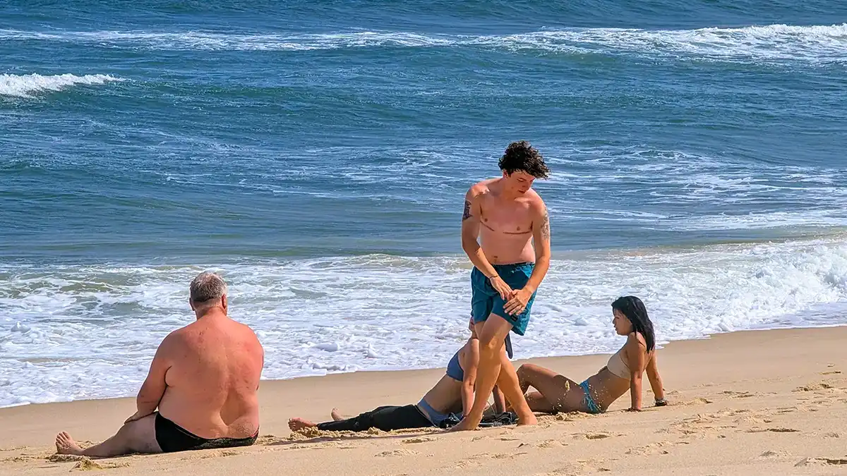 Sunning on the beach