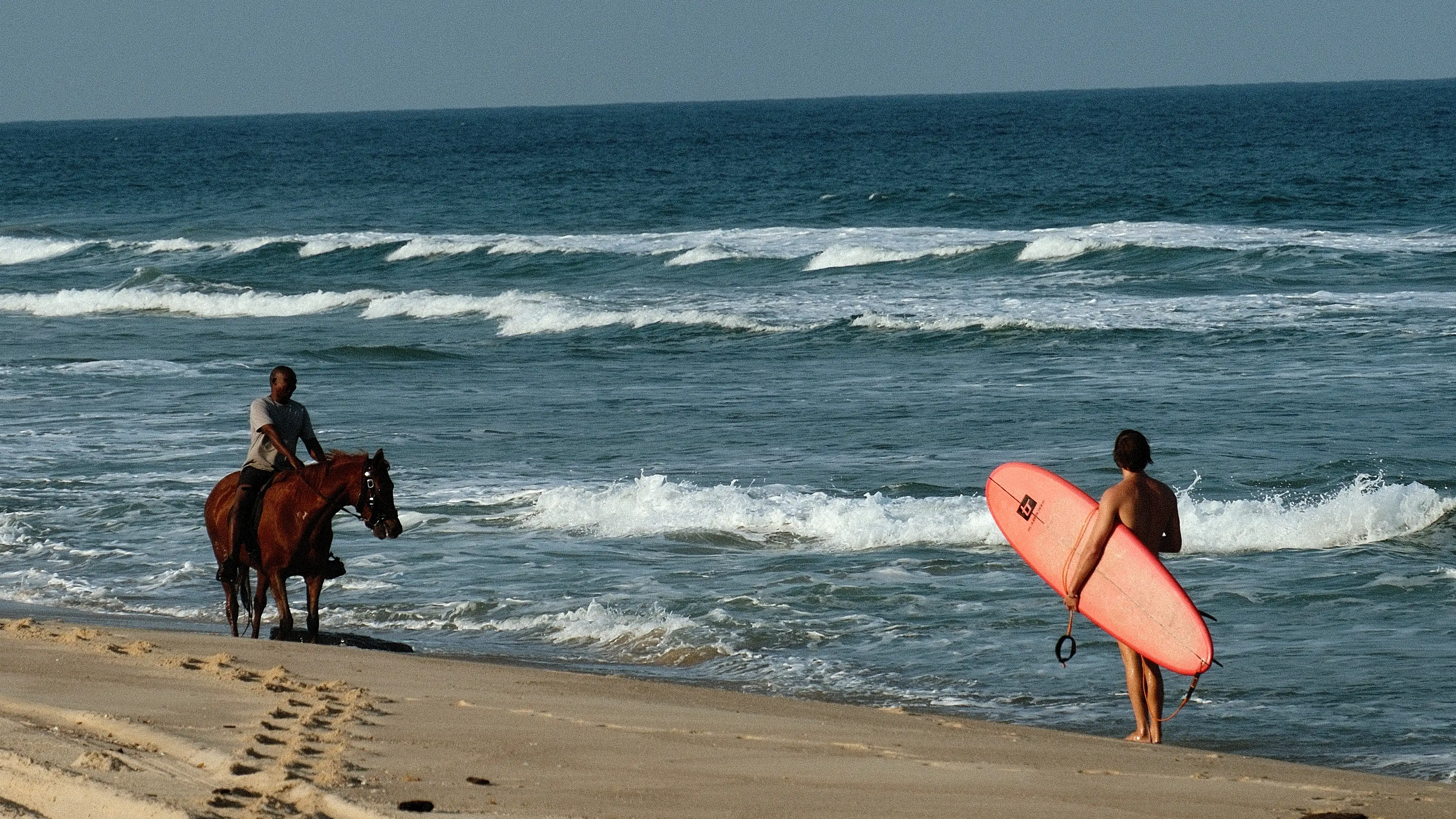 Surfing and riding at Dune Beach Hostel
