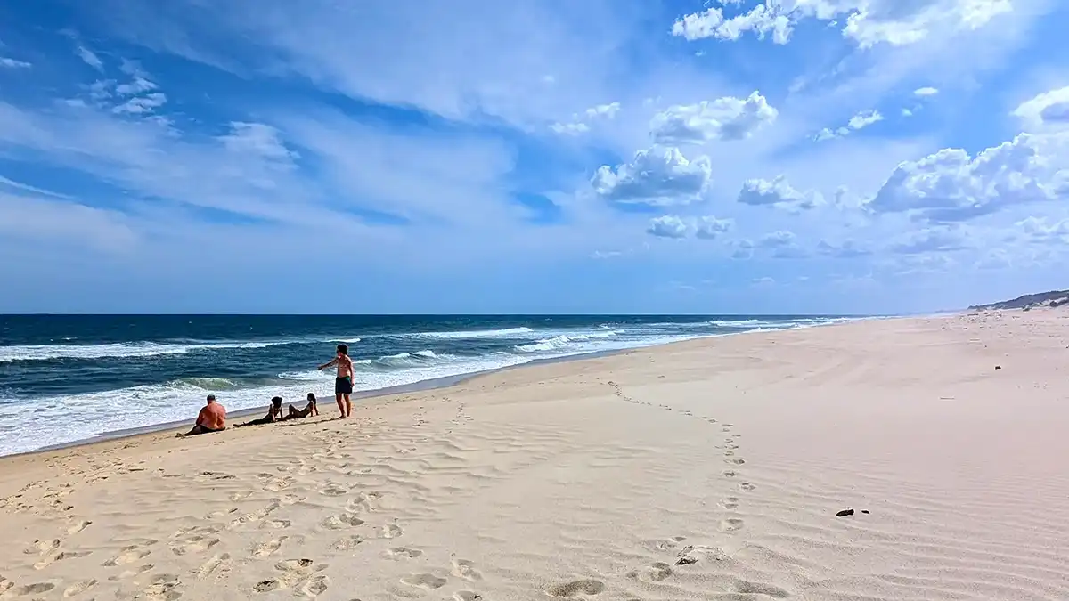 The beach at Dune Beach Hostel