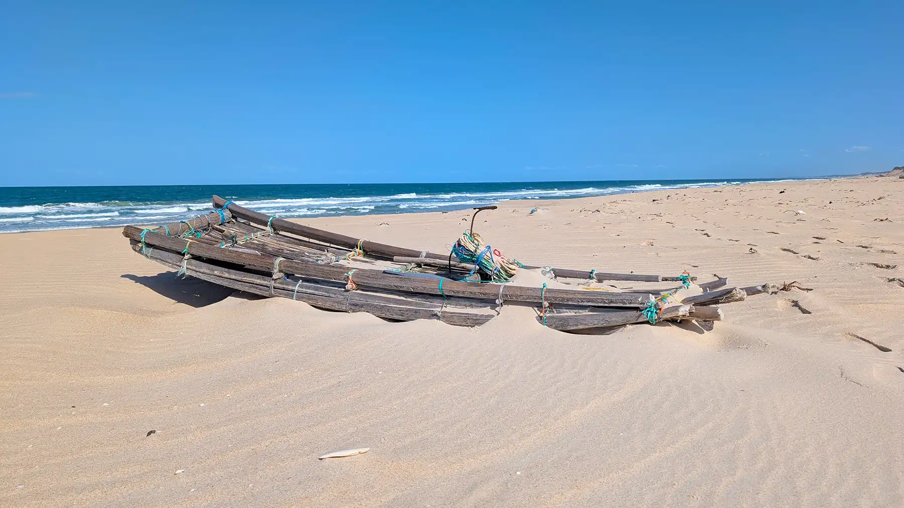 Local Fishing Boat on the Beach of Calanga